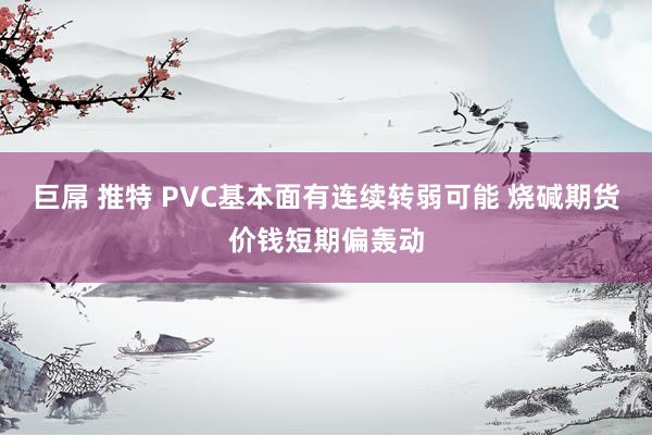 巨屌 推特 PVC基本面有连续转弱可能 烧碱期货价钱短期偏轰动